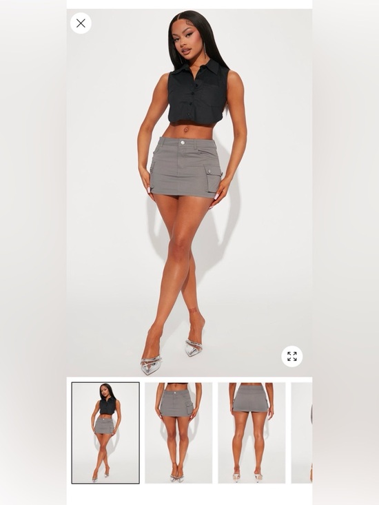 Fashion Nova Dresses & Skirts - Fashion Nova Gray Cargo Mini Skirt with Button Detail JUNIORS